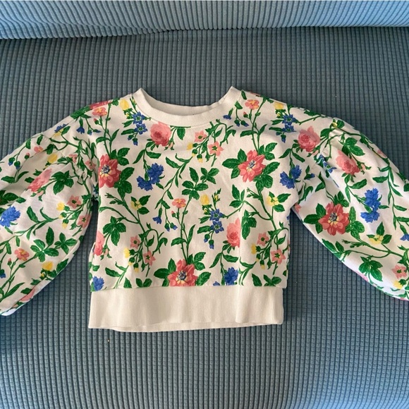 Janie and Jack Other - Janie and Jack Floral Balloon Puff Sleeve Sweatshirt Kids Sz 6